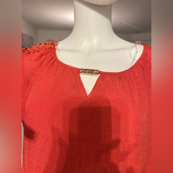 Indigo Rose Lacey Sleeve
Boho Dress 3X 
Green Lined Knee Length
NWTS - Picture 6 of 7